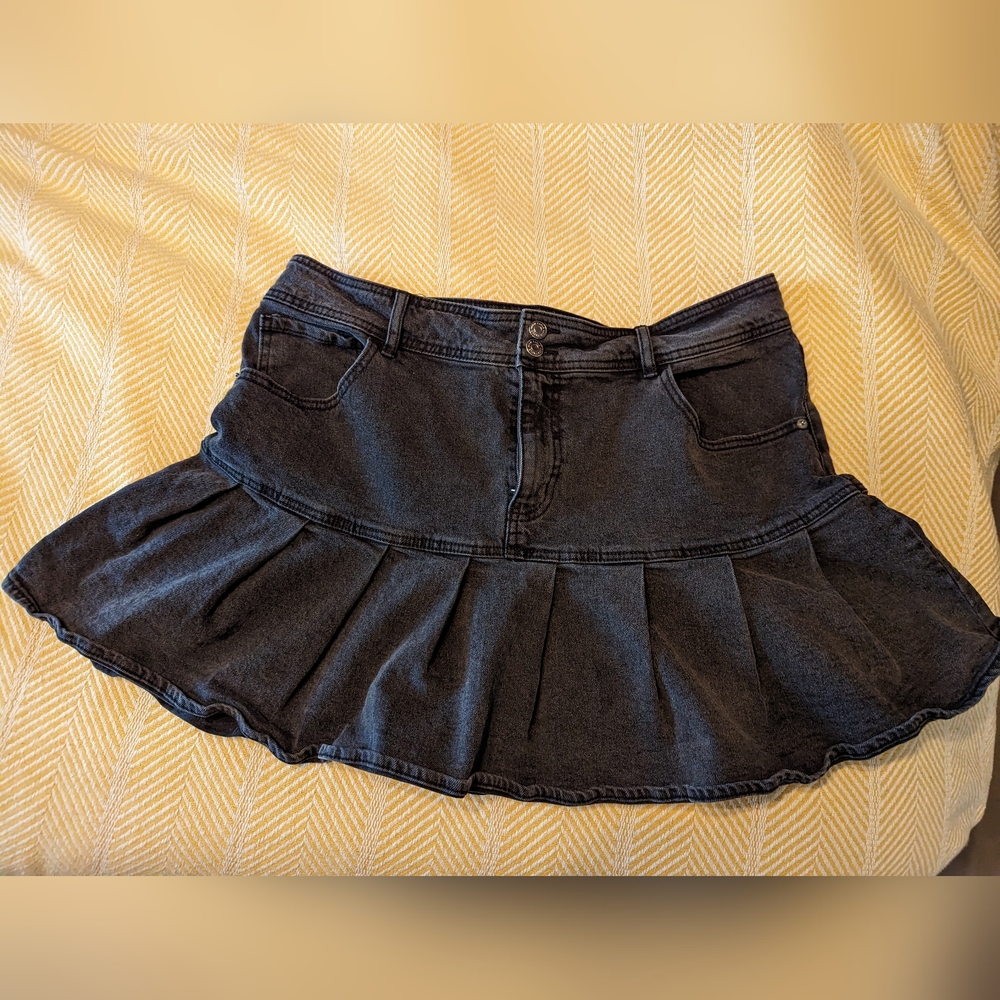 Target Wild Fable Women's Size 18 Black Denim Mini Skirt